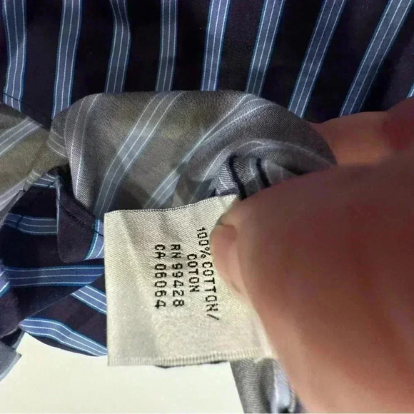 Bugatchi Uomo Button Down Shirt Classic Fit Striped Flip Cuff Mens Size XXL - Picture 5 of 12